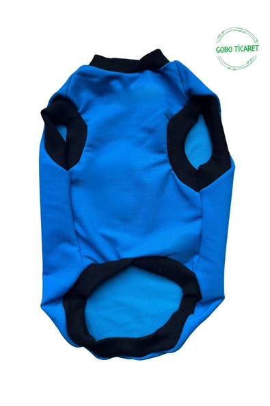 Beyaz Maymun Aksesuarlı Mavi Kedi Köpek Kıyafeti Elbisesi XXLarge/XXL/Beden 5 - 3
