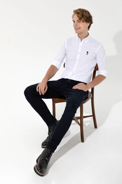 U.s.Polo Assn. Erkek Beyaz Dokuma Gömlek G081GL004 - 4