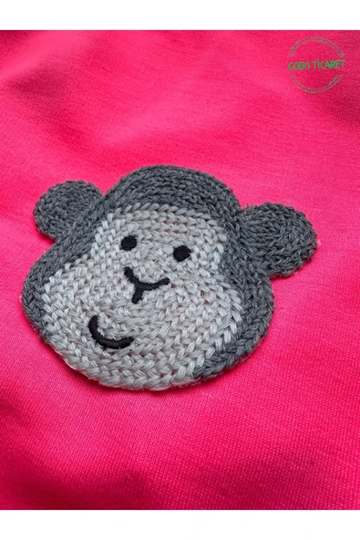 Beyaz Maymun Aksesuarlı Fosforlu Pembe Kedi Köpek Kıyafeti Elbisesi S/SMALL/Beden 1 - 4