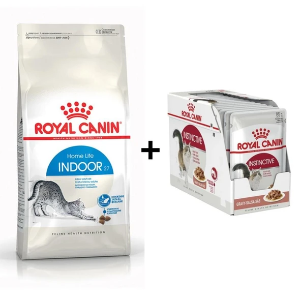 Royal Canin İndoor 27 Kuru Kedi Maması 2 Kg + 12 Adet Yaş Mama