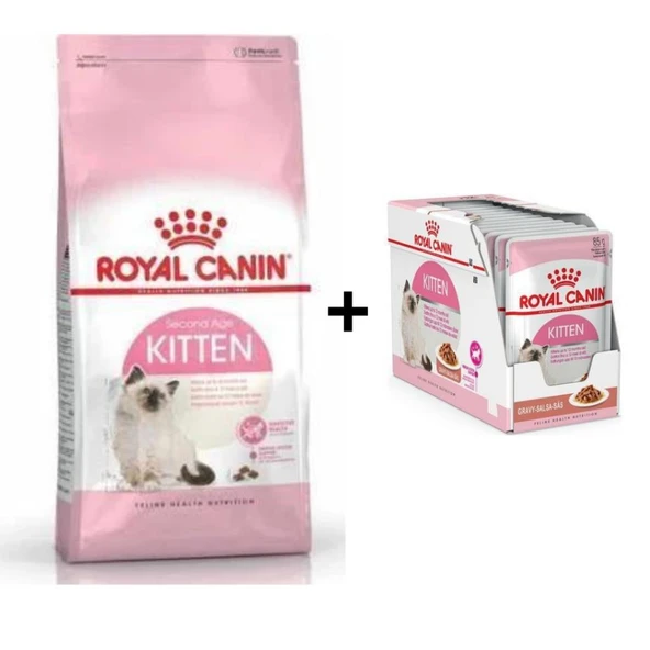 Royal Canin Kitten Yavru Kuru Kedi Maması 2 Kg + 12 Adet Yaş Mama