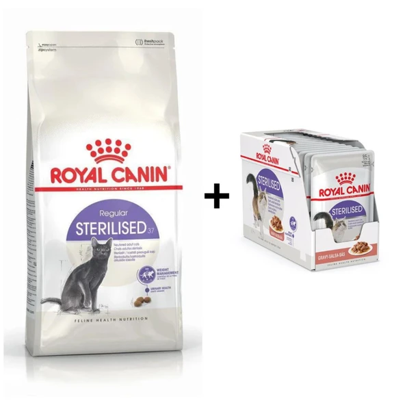 Royal Canin Sterilised Kısırlaştırılmış Kedi Maması 2 Kg + 12 Adet Yaş Mama