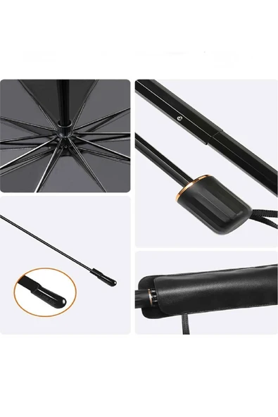 VANCKEY  Oto Araba Güneşlik Şemsiye Tip Ön Cam Güneş Önleyici Katlanabilir 135 cm X 80 cm - 2