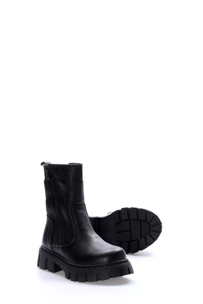 Hakiki Deri Kürklü  Unisex Çocuk Kar Bot 612KFA1634-2 - 3
