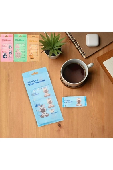 VANCKEY  1 Paket (8'Lİ) Çanta Tipi Taşınabilir Mini Cep Tipi Islak Mendil