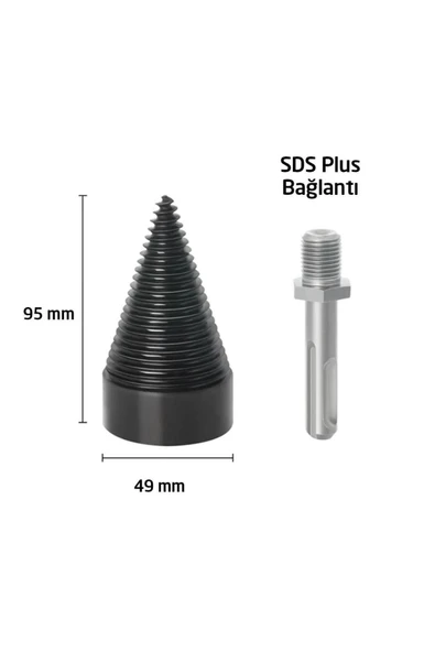VANCKEY  Ahşap Şöminelik Odun Kütük Ayırma Yarma Matkap Ucu 49 mm - 7
