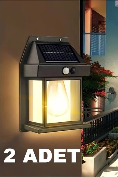 VANCKEY  2 Adet Suya Dayanıklı Hareket Sensörlü Güneş Enerjili Solar LED Dış Mekan Bahçe Lambası