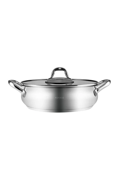 New Akara Indüksiyon Tabanlı Çelik Karnıyarık Tencere 24 Cm Metal