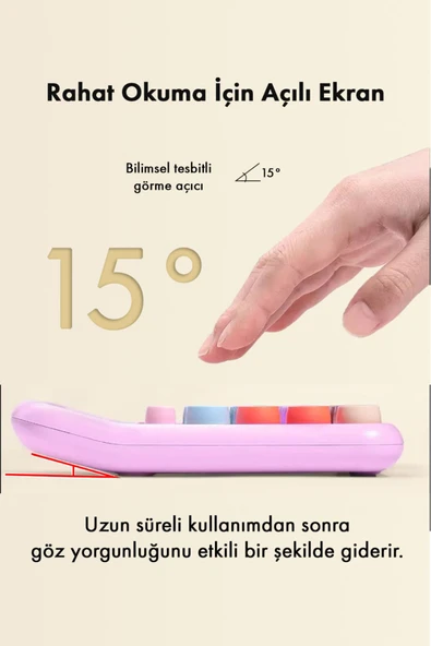 VANCKEY  Renkli Hesap Makinesi - 12 Haneli Yuvarlak Tuşlu Pembe Renk Hesap Makinesi - 4 Fonksiyonlu - 5