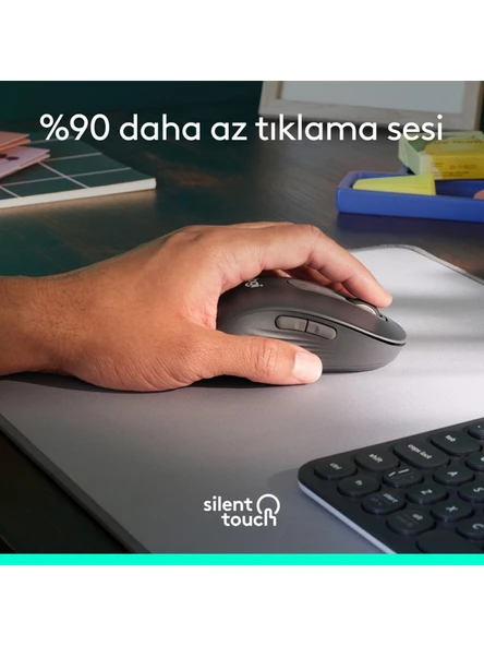 Logitech Signature M650 Büyük Boy Sol El Için Sessiz Kablosuz Mouse - Beyaz - 8