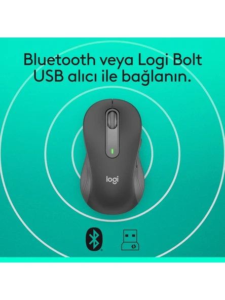 Logitech Signature M650 Büyük Boy Sol El Için Sessiz Kablosuz Mouse - Beyaz - 6