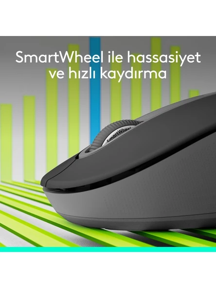 Logitech Signature M650 Büyük Boy Sol El Için Sessiz Kablosuz Mouse - Beyaz - 10