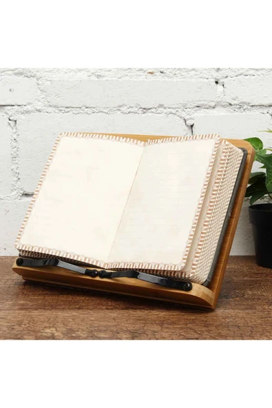 VANCKEY  Rahle Bambu Ahşap Katlanabilir Kitap Okuma Standı - Kuran Okuma Kitap-tablet -5 Kademeli - 5