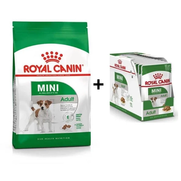 Royal Canin Mini Adult Köpek Maması 2 kg + 12 Adet Yaş Mama