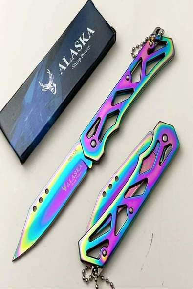 VANCKEY  Kamp Çakısı Cep Çakısı Gök Kuşağı 16.5 Cm