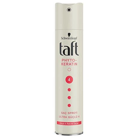 Taft Saç Spreyi 4-Phyto-Keratin Ultra Güçlü 250ml Güçlü Bakımlı