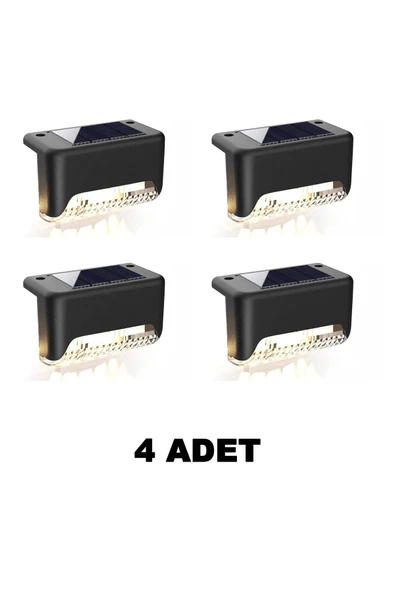 VANCKEY  4 Adet L Solar Led Güneş Enerjili Su Geçirmez Köşebent Led Işık Merdiven Veranda Bahçe Aydınlatma