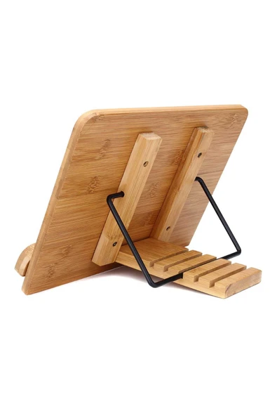 VANCKEY  Rahle Bambu Ahşap Katlanabilir Kitap Okuma Standı - Kuran Okuma Kitap-tablet -5 Kademeli - 4