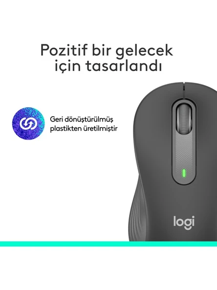 Logitech Signature M650 Büyük Boy Sol El Için Sessiz Kablosuz Mouse - Beyaz - 2