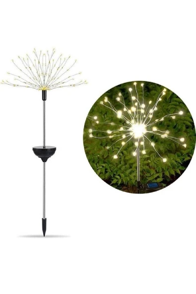 VANCKEY  Solar Güneş Enerjili 90 led Karahindiba Havaifişek Bahçe Aydınlatma  Işığı Günışığı 1 (Adet) - 2