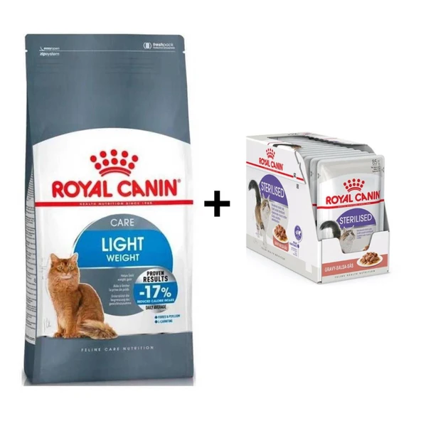 Royal Canin Light Weight Kedi Maması 1,5 Kg + 12 Adet Yaş Mama