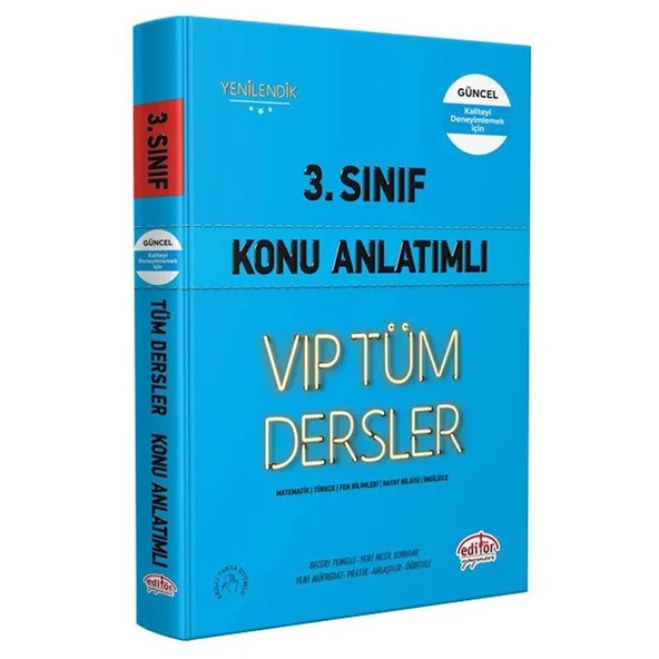 3.Sınıf Vip Tüm Dersler Konu Anlatımlı Mavi Kitap - Kollektif