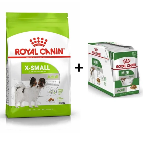 Royal Canin Adult X Small Köpek Maması 1,5 kg + 12 Adet Yaş Mama ürün görseli