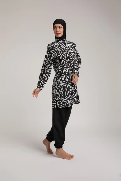 Chelly Kadın Fermuarlı Tam Kapalı Tesettür Mayo T 5410 T5415 - 2