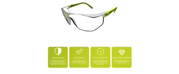 Baymax S400 Standart Koruyucu Gözlük Şeffaf - 2