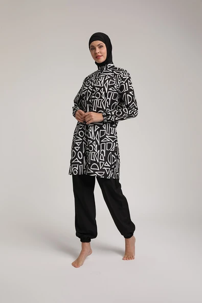 Chelly Kadın Fermuarlı Tam Kapalı Tesettür Mayo T 5410 T5415 - 4