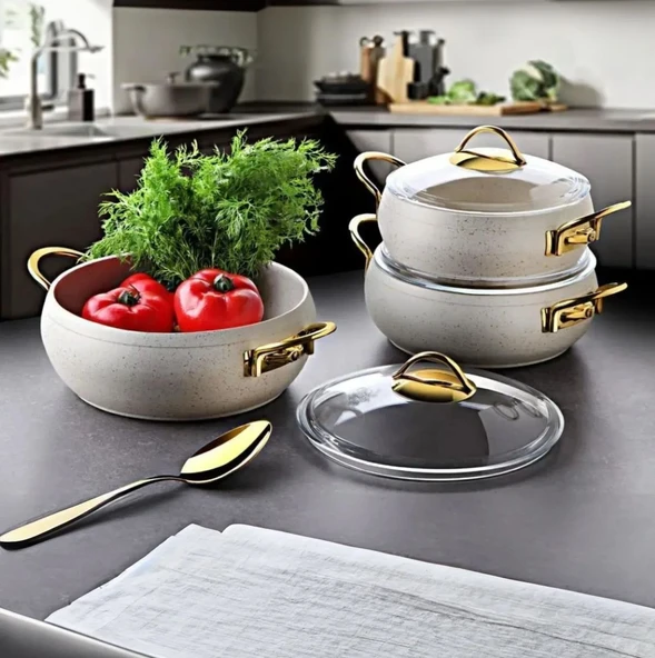 Lavonni 6 Parça Granit Güveç Tencere Seti