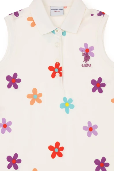 U.s.Polo Assn. Kız Çocuk Ekru Örme Elbise G084SZ075 - 6