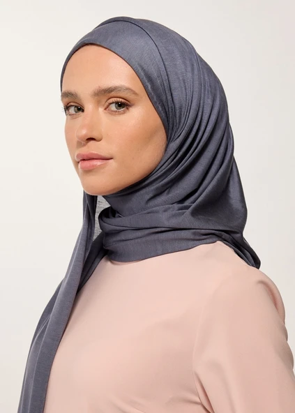 Tesettür Şal - Antrasit Penye - Resim 2