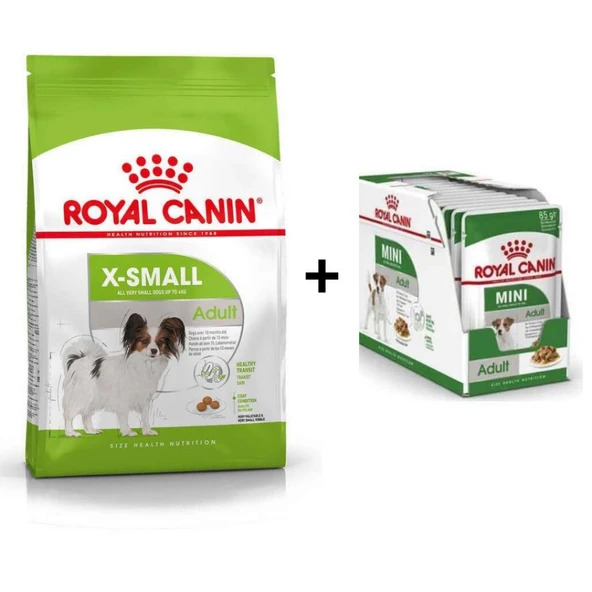 Royal Canin X-Small Küçük Irk Köpek Maması 3 Kg + 12 Adet Yaş Mama