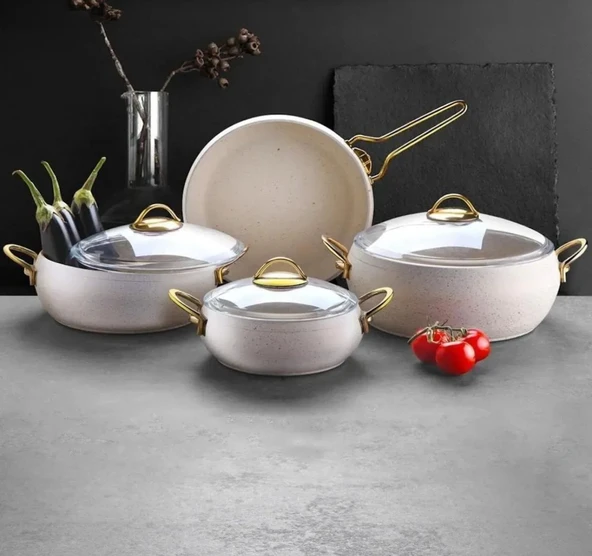 Lavonni 7 Parça Güveç Granit Tencere Seti