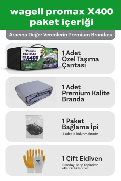 Budge   Mazda 2 Uyumlu PROMAX X400 Miflonlu Araba Brandası - Oto Çadır Örtü - 8