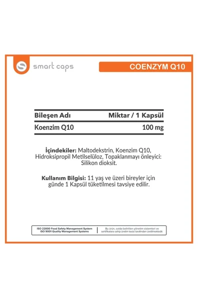 Smartcaps Koenzim Q10 100 Mg 30 Kapsül - Resim 2