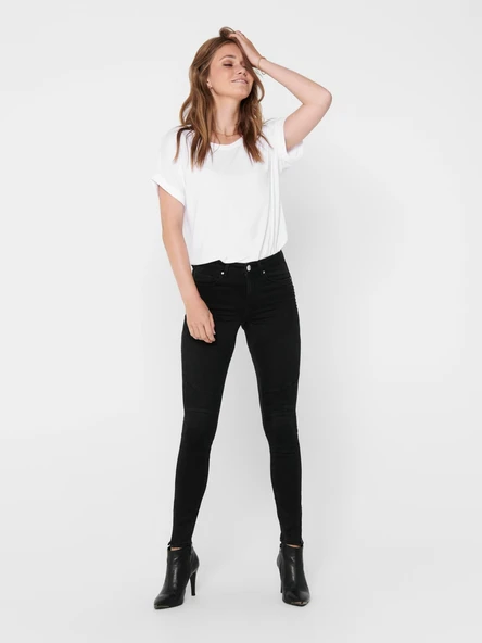 ONLY Bayan Geniş Yaka Basic Tişört 15106662 - Resim 11