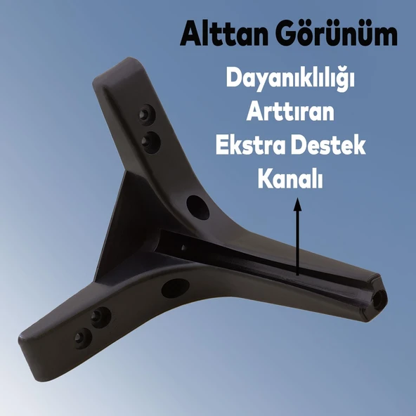 Lüks Mobilya Kanepe Sehpa TV Ünitesi Koltuk Ayağı 17 cm Siyah Baza Ayak - Resim 4