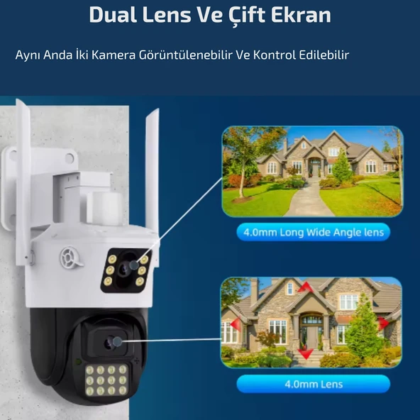 O-Kam 6015 Wifi 6mp Dual Lens Ip Güvenlik Kamerası 128 GB| Hareketli Kablosuz, Gece Görüşü, Kişi Takibi, Türkçe Sesli Görüşme Dış Iç Kamera - 8
