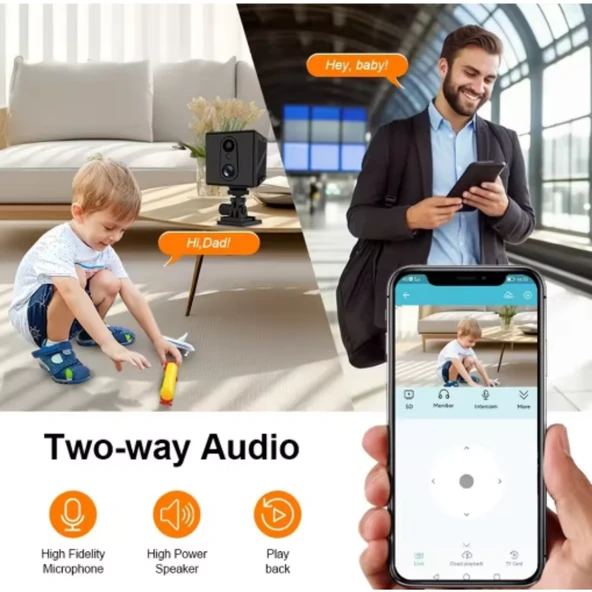 O-KAM 3036 Mini 4G Sim Kartlı Bataryalı IP Güvenlik Kamerası Gece Görüşlü (İç-Dış Mekan )Bebek Odası - 5