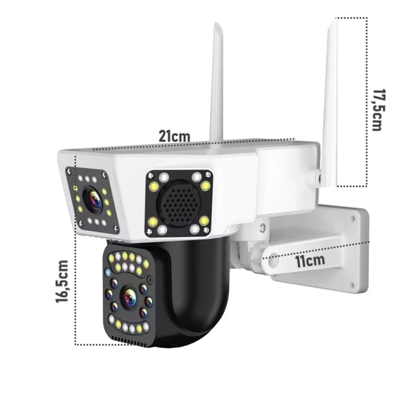 O-KAM 3014 6MP WiFi Kablosuz Dual Lens Güvenlik Kamerası Hareketli, Gece Görüşlü, Dış & İç Kullanım - 5