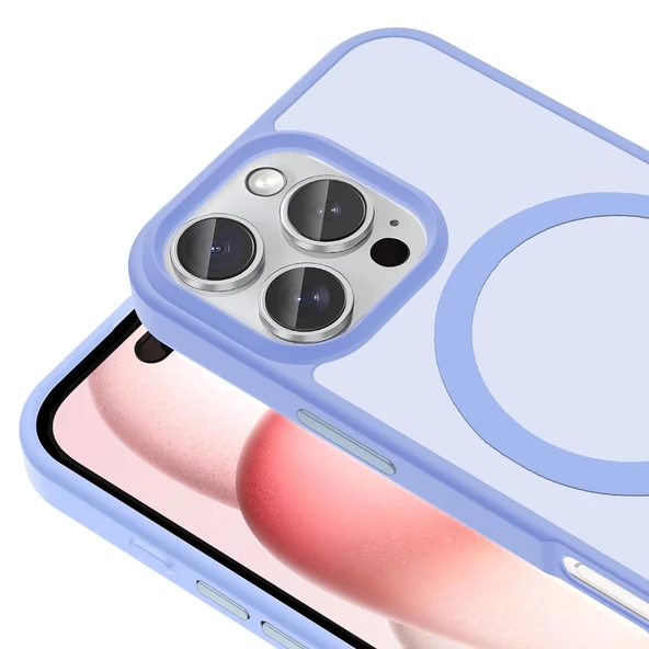 Apple iPhone 16 Pro Kılıf M-safe Şarj Özellikli Mat Arka Yüzey Zore Sio Kapak - 11