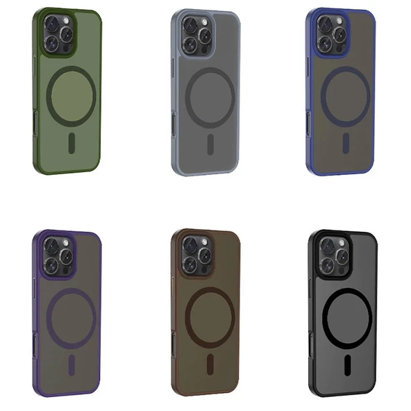 Apple iPhone 16 Pro Kılıf M-safe Şarj Özellikli Mat Arka Yüzey Zore Sio Kapak - 2
