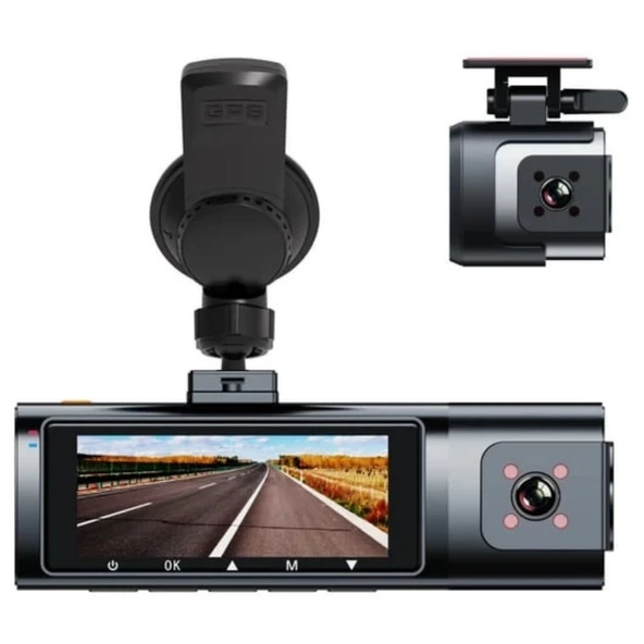 4K UHD Araç İçi Kamera 128GB – WiFi, GPS, IR Gece Görüşü, Çift Lens Ön-Arka-İç Kayıt,DashCam - 2