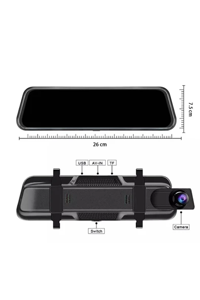 CC-63 Araç İçi Dikiz Aynası Kamerası – 128GB, 10” Tam Ekran Full HD, Park Modu, Geri Görüş Kamerası Türkçe - 13