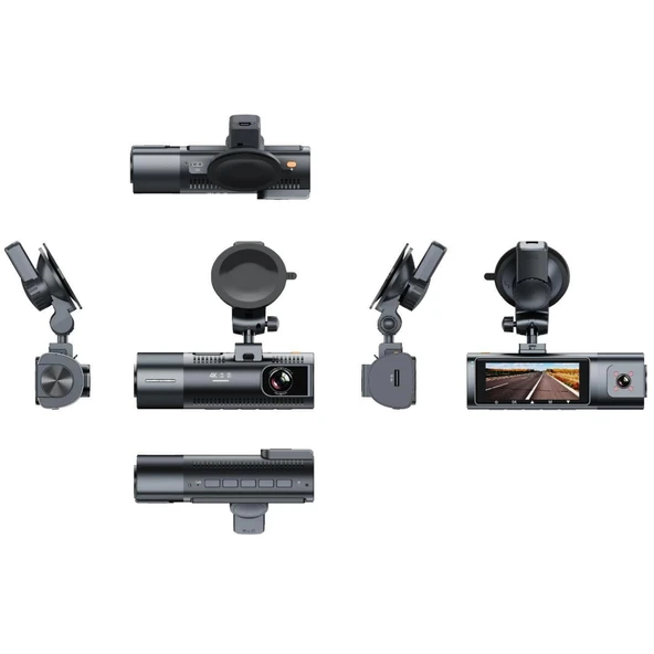 4K UHD Araç İçi Kamera 128GB – WiFi, GPS, IR Gece Görüşü, Çift Lens Ön-Arka-İç Kayıt,DashCam - 5