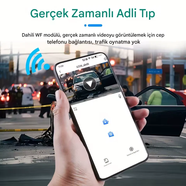 A-98 Wi-Fi Full HD 3 Kameralı Araç İçi Güvenlik Kamerası 64GB – IR Gece Görüşü, Ön-Arka-İç Kayıt,DashCam - 3