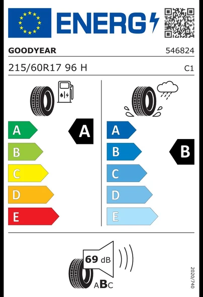 Goodyear 215/60R17 96H Efficientgrip Performance Oto Yaz Lastiği (Üretim. 2025) - 2