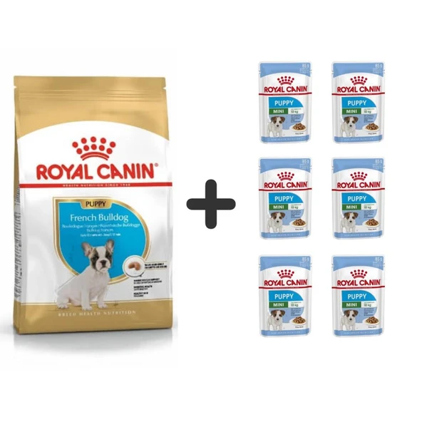 Royal Canin French Bulldog Yavru Köpek Maması 3 kg + 6 Adet Yaş Mama
